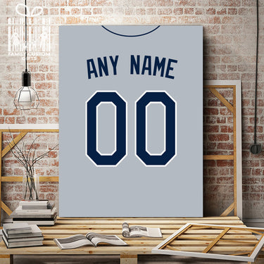 Tampa Bay Jersey Custom Canvas Print Wall Art for Boy Girl Men Women Baseball Personalized Canvas Art